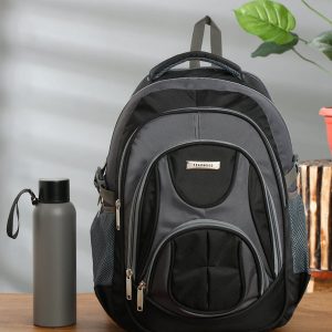 Teakwood Leather Unisex Solid Black 34L Medium Backpack