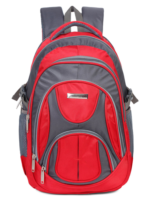 Teakwood Leather Unisex Solid Red 34L Medium Backpack - Image 2