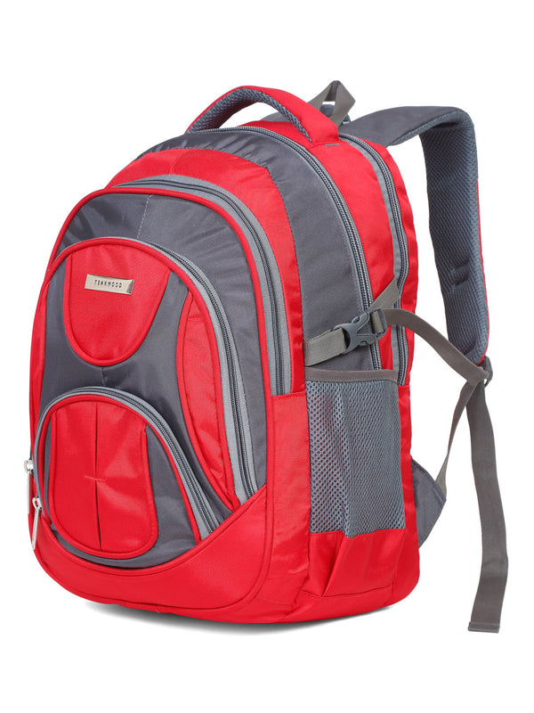 Teakwood Leather Unisex Solid Red 34L Medium Backpack - Image 5