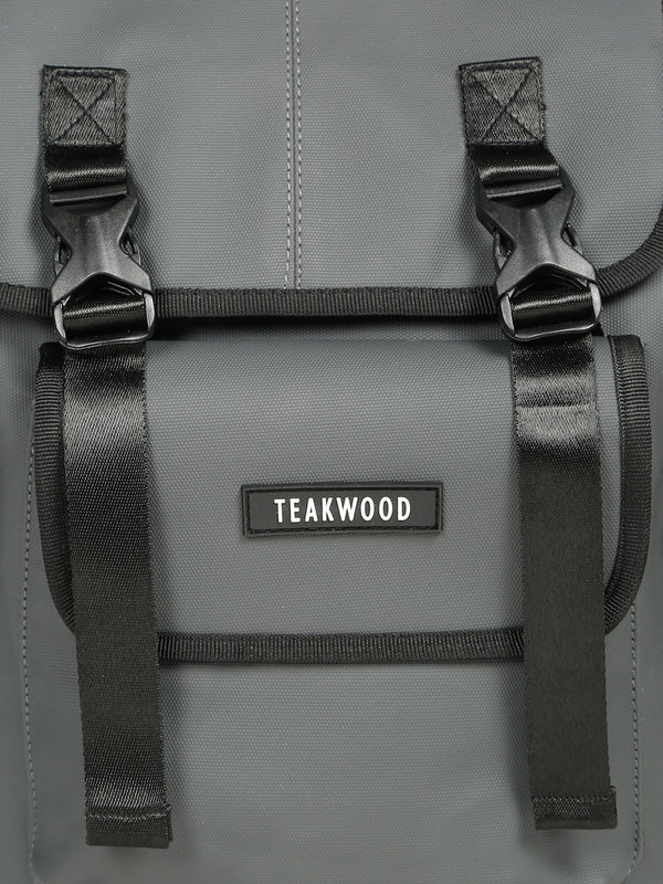 Unisex Leather Grey Casual Backpack - Image 4