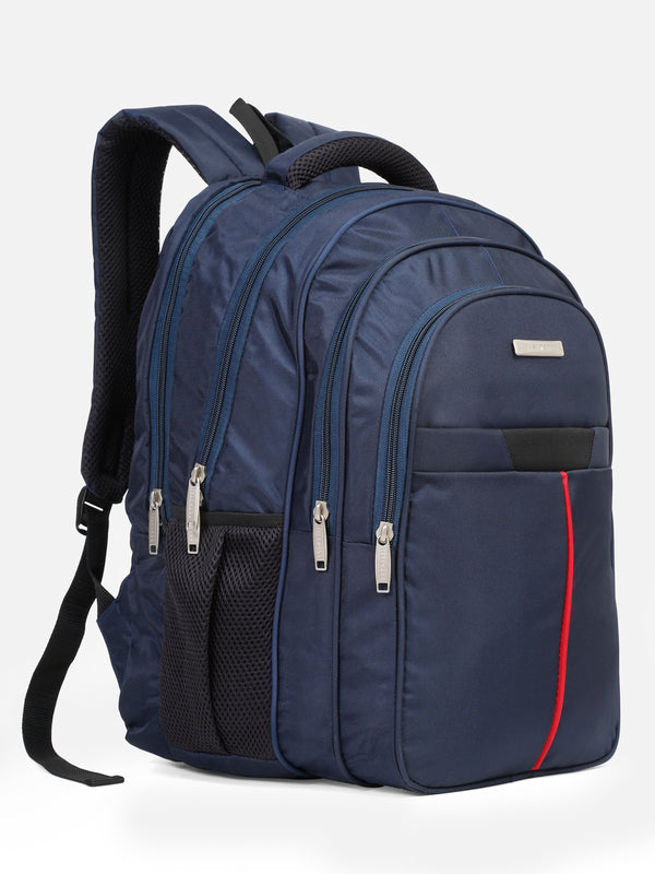 Teakwood leather unisex solid navy blue 25l medium backpack - Image 2