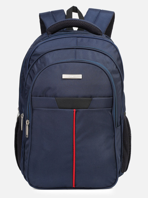 Teakwood leather unisex solid navy blue 25l medium backpack - Image 3