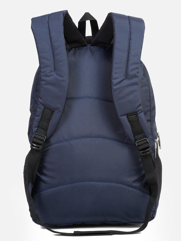 Teakwood leather unisex solid navy blue 25l medium backpack - Image 5