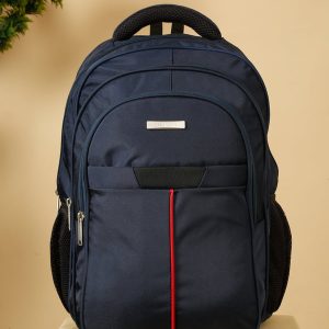 Teakwood leather unisex solid navy blue 25l medium backpack
