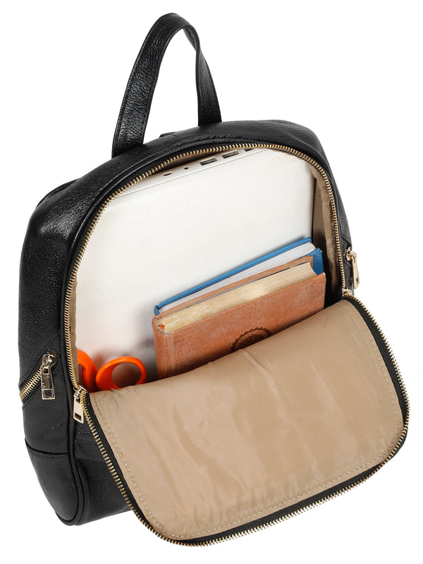 Women's Texture Leather Backpack - Image 4