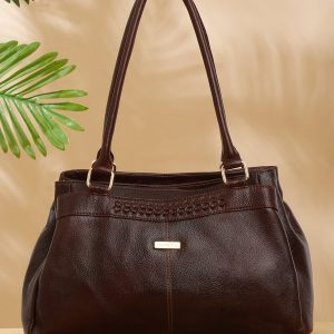 Women Brown Leather Handheld bag