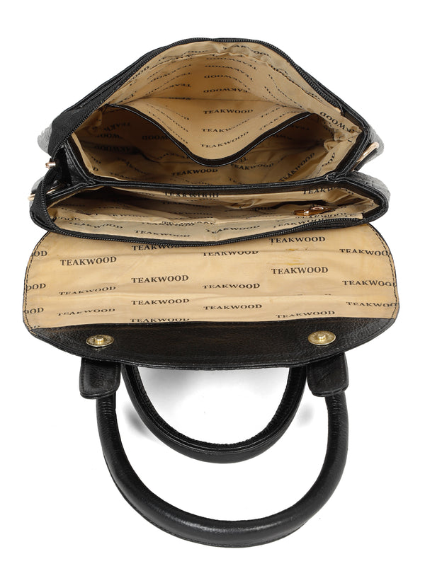 women's Croco Leather Structured Handbag - Image 3