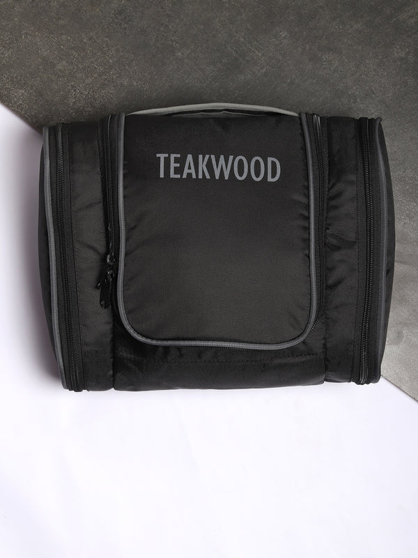 Teakwood Polyester Toiletry Kit Bag Black