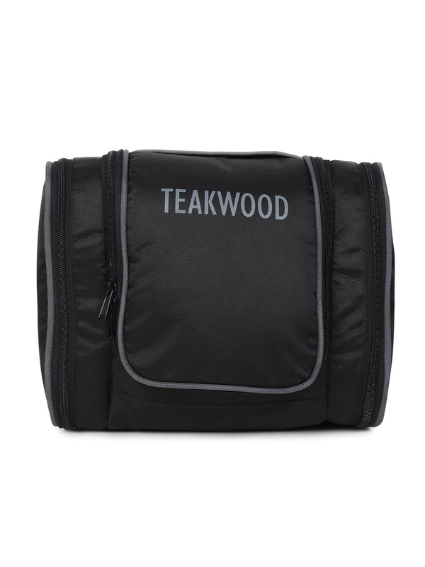 Teakwood Polyester Toiletry Kit Bag Black - Image 2
