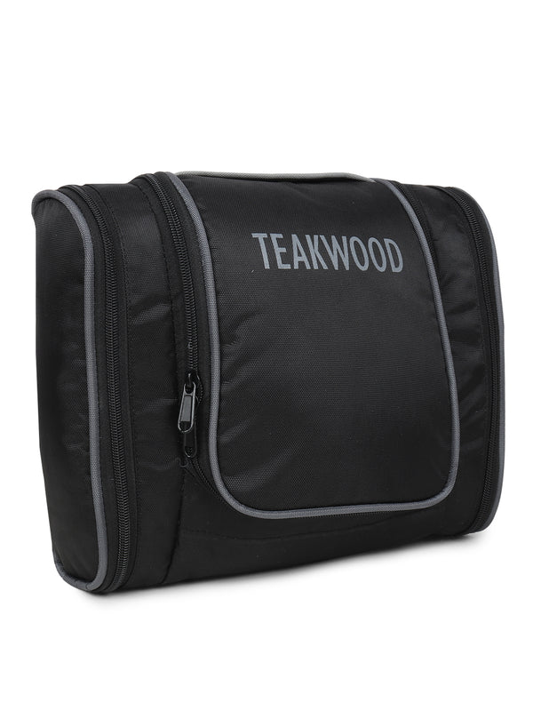 Teakwood Polyester Toiletry Kit Bag Black - Image 3