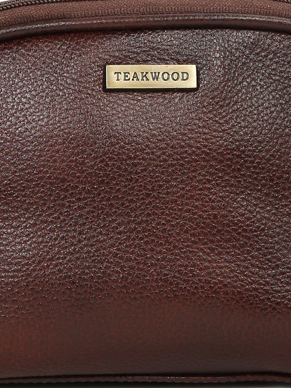 Unisex Leather Travel Toiletry Kit - Image 2