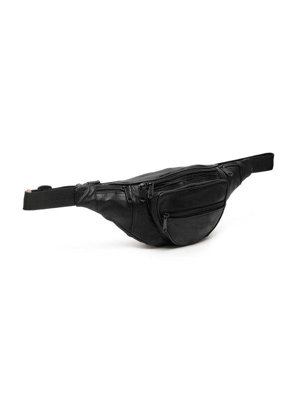 Teakwood Genuine Leather Black Waist Pouch - Image 2