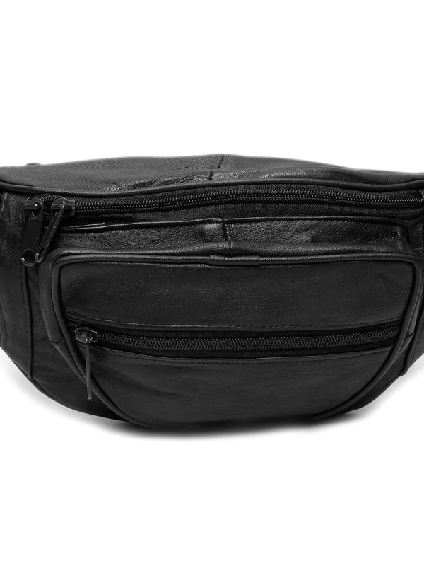 Teakwood Genuine Leather Black Waist Pouch - Image 5