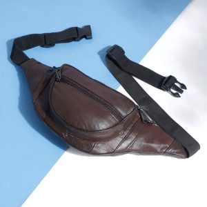 Teakwood Genuine Leather Brown Waist Pouch