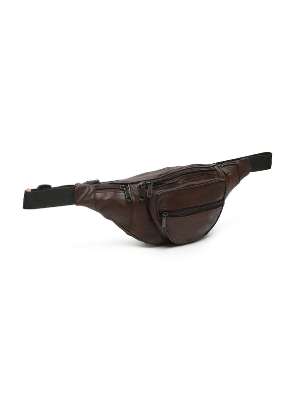 Teakwood Genuine Leather Brown Waist Pouch - Image 2