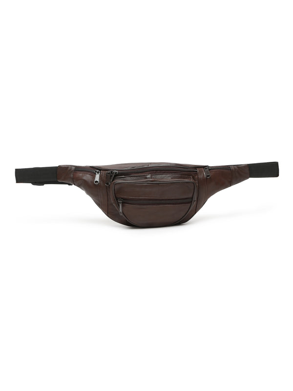 Teakwood Genuine Leather Brown Waist Pouch - Image 3