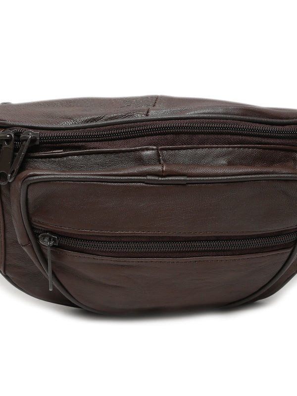 Teakwood Genuine Leather Brown Waist Pouch - Image 5