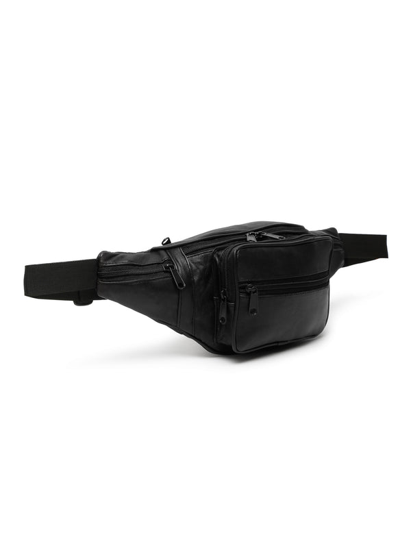Teakwood Genuine Leather Black Waist Pouch - Image 2