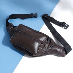 Teakwood Genuine Leather Brown Waist Pouch