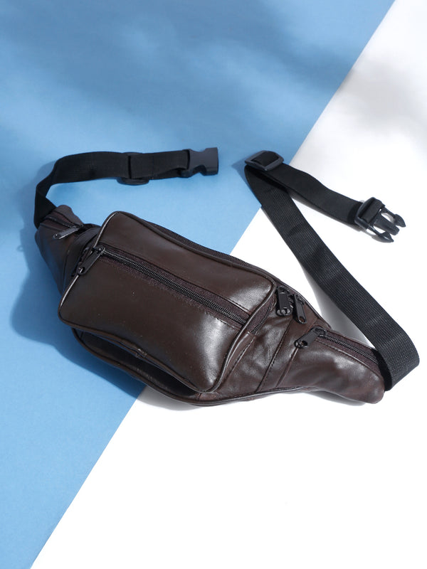 Teakwood Genuine Leather Brown Waist Pouch