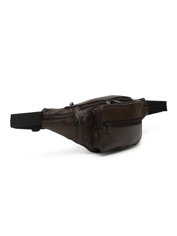 Teakwood Genuine Leather Brown Waist Pouch - Image 2