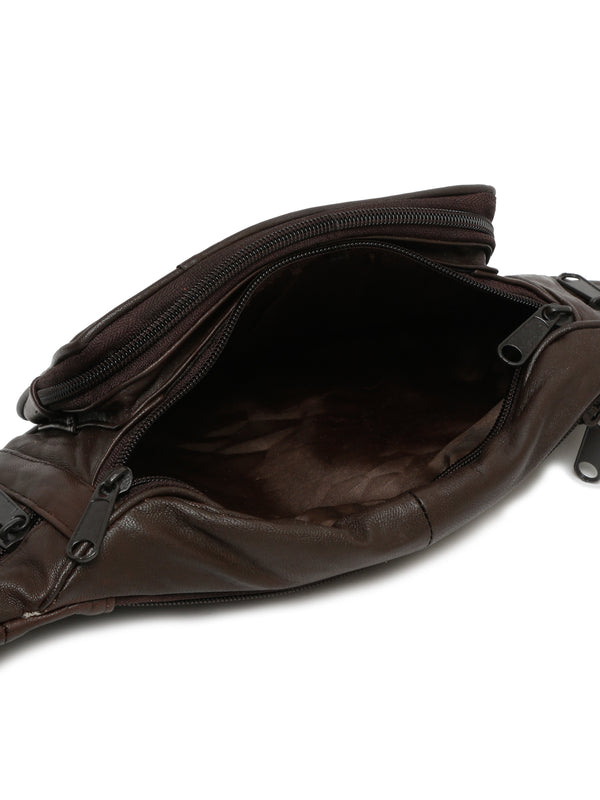 Teakwood Genuine Leather Brown Waist Pouch - Image 5