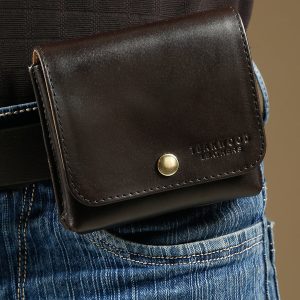 Brown leather waist bag