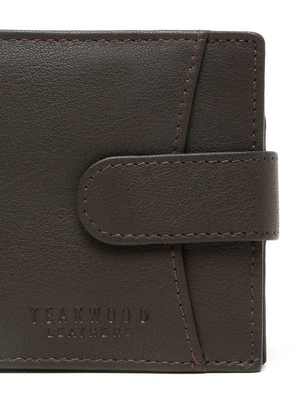 Men's Leather Bi-Fold Wallet with Snap Button Closure - Image 3