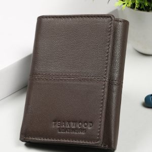 Men’s Brown Leather Tri-Fold Wallet
