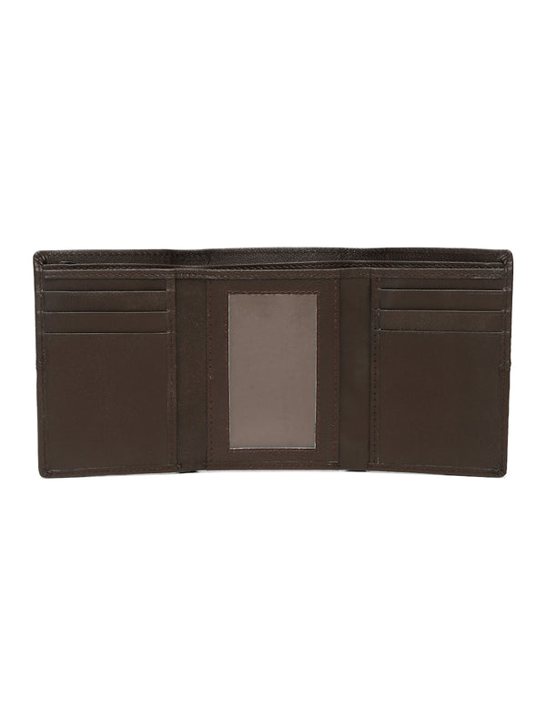 Men’s Brown Leather Tri-Fold Wallet - Image 3