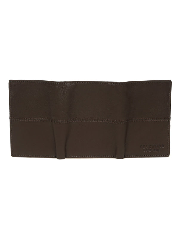 Men’s Brown Leather Tri-Fold Wallet - Image 4
