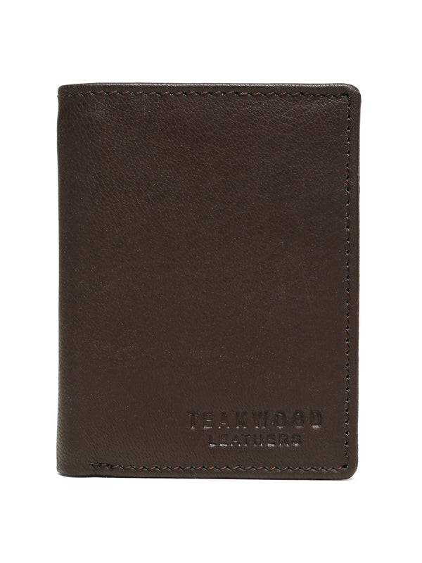 Men’s Brown Leather Tri-Fold Wallet - Image 5