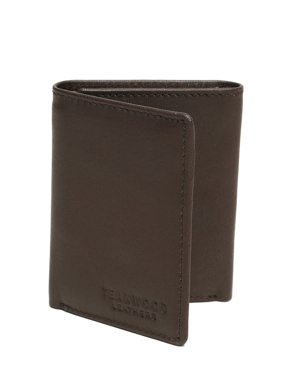 Men’s Brown Leather Tri-Fold Wallet - Image 2