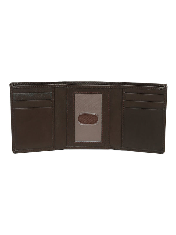 Men’s Brown Leather Tri-Fold Wallet - Image 3