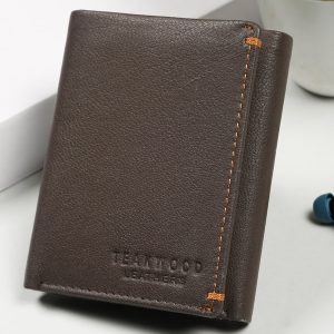 Men’s Brown Leather Tri-Fold Wallet
