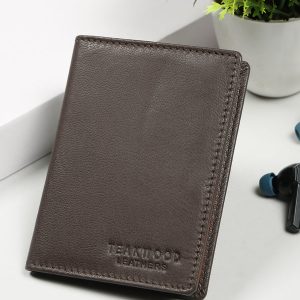 Men’s Brown Leather Card-Holder Two-Fold Wallet