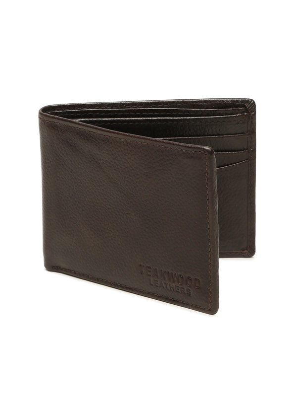Leather Men Brown Bi-fold wallet - Image 2