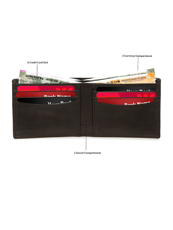 Leather Men Brown Bi-fold wallet - Image 4