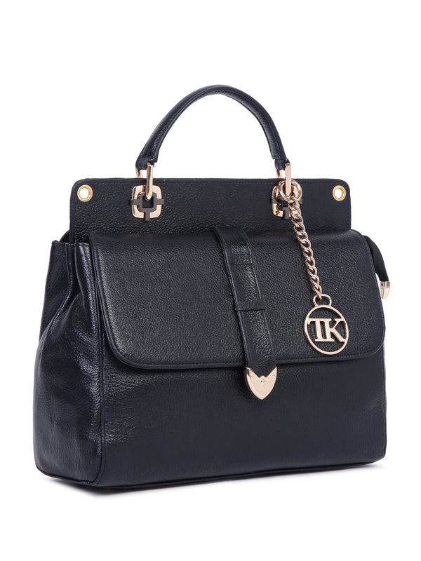 Teakwood Leathers Solid Structured Women Leather Handheld Bag - Image 3