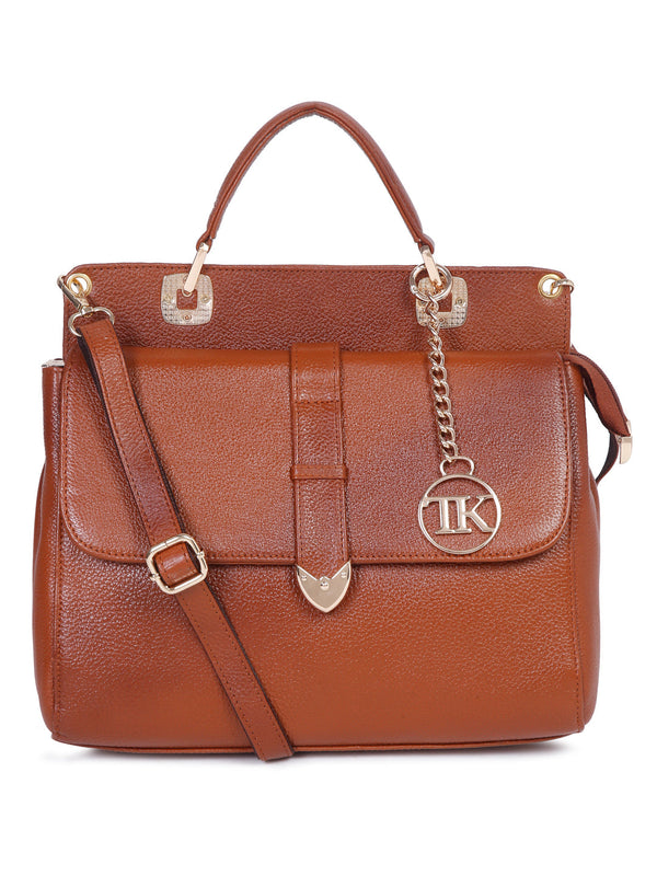 Teakwood Leathers Solid Structured Women Leather Handheld Bag - Image 4