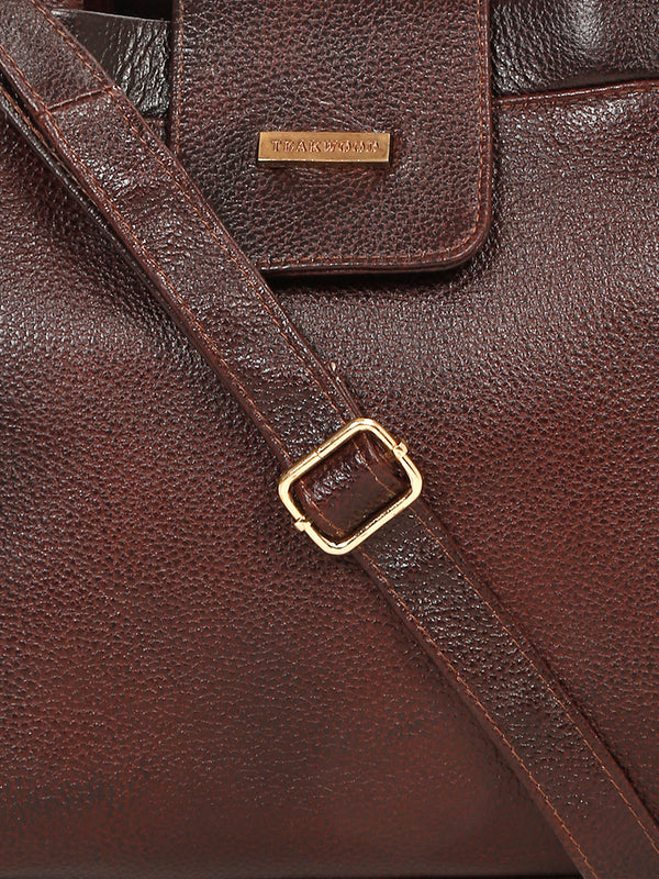 Women's Textured Leather Handheld Bag - Image 2