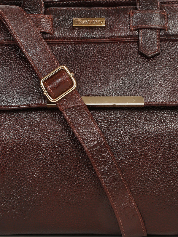 Women's Classy Textured Leather Handheld Bag - Image 3