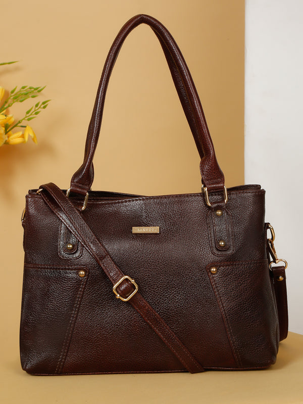Women's Textured Leather Handheld Bag