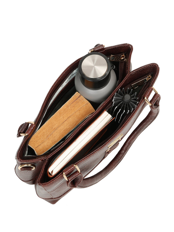 Women's Textured Leather Structured Bag - Image 3