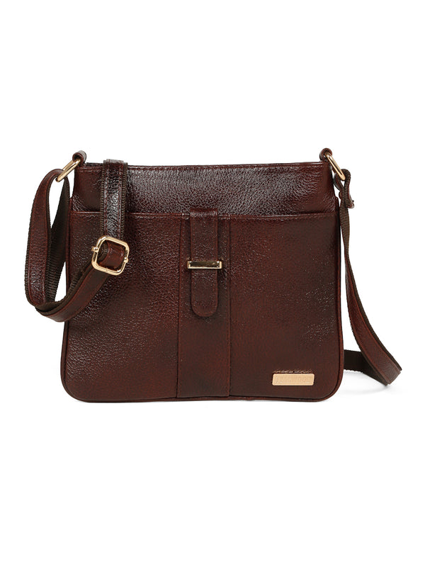 Teakwood Women's Solid Brown Sling Bag - Image 2